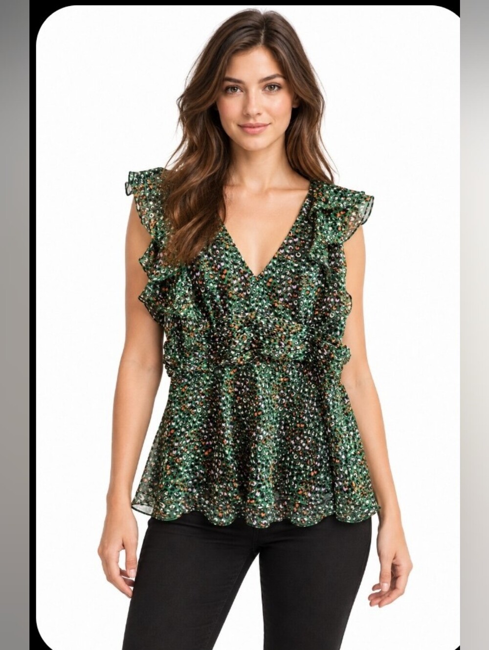 NWOT (BCBG) Max Azaria Silk Flutter Top